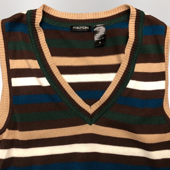 Maurices Cute Fall 🍁Colored🍁 Striped Pull Over Sweater SZ S - Picture 1 of 4